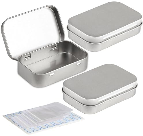 DARUITE Blechdose mit Deckel, Kleine Klappdeckelbox Rechteckig, 3 Stück | Ideal zur Aufbewahrung von Bastelmaterial, Bonbons, Perlen, Knöpfen, Diamond Painting, Reisen und Zuhause