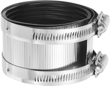 sourcing map Flexible Pipe Coupling, 76.1mm Pipe Connector with Stainless Steel Hose Clamps Stainless Steel Pipe Repair Clamp for Plastic and Metal Pipes