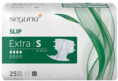 SEGUNA Slip Extra, Inkontinenz Windeln für Erwachsene, Frauen, Männer, Windeln bei mittlerer Blasenschwäche, Stuhlinkontinenz (S (Beutel 25 Stück))