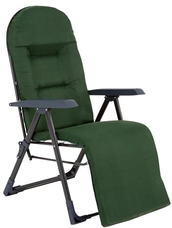 PATIO Gartensessel klappbar mit Auflage Galaxy Plus verstellbar 28 Positionen bis 110 kg Campingsessel mit Fußablage