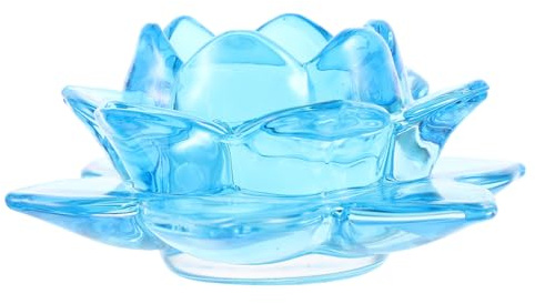 Alipis Candelabro Budista Forma de Loto de Cristal, Base de Lámpara para Velas Diseño Delicado y Apariencia Encantadora para Decoración del Hogar