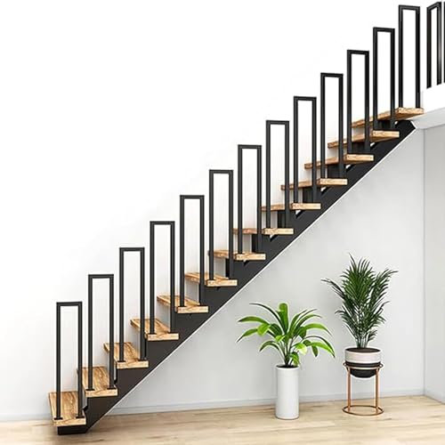 YCZHD Geländer U-förmiges Treppengeländer für den,Dachboden,Balkon,Dekorative Haltegriffe,Zaunstützstangen,Geländer für Garten und Villa(Size:U 55cm,Color:Schwarz)