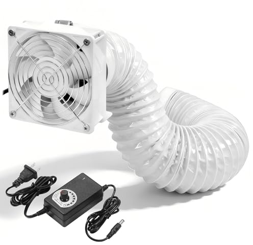 4in DC12V Fume Extractor Air Exhaust Fan Kit, White