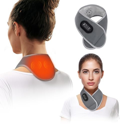 Cojín Almohadilla Térmica Eléctrica para Cuello, Manta Electrica Cervical Almohadilla de Terapia para Cervicales para Aliviar el Dolor, Calentamiento Rápido de 10s, 45-60 ℃ Ajustable