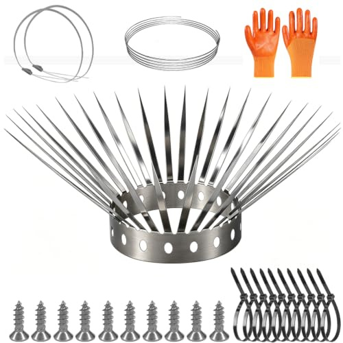 Marderabwehr Marderschutz fallrohr 2m,Vertreiben für Waschbär Tauben Mäuse | 10cm Lange Stacheln,Vogelabwehr & Katzenabwehr Spike für Dachboden,Dachrinne,Garten,balkon,Auto,aus Edelstahl,zuschneidbar