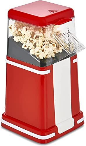 ZWDCVFGK Retro Popcorn Maker - Compact Corn Kernel Popper Machine for Home Cinema, Theatre Room, Kitchen - No Oil, Air Cooker Appliance