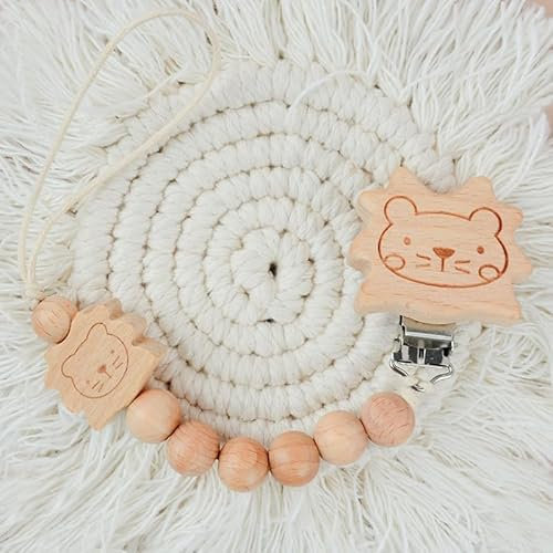 Baby Schnullerkette Clip, Suuwwn Trinkbecher für Kinderwagen, Babytrage, Autositz (Der Löwe)