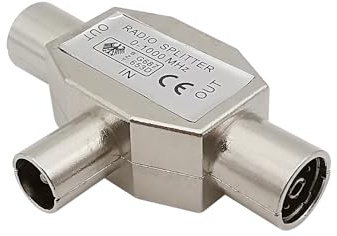 1 Stück TV-Stecker auf 2x Buchse Splitter 2-Wege-Anschluss TV-Antenne T-Form Koaxialkabel Antennenverteiler Adapter