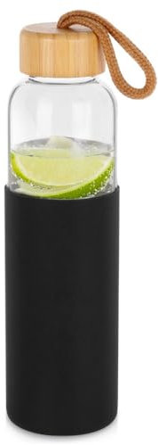 Vilde Botella de agua Botella de vidrio con funda de silicona 500 ml