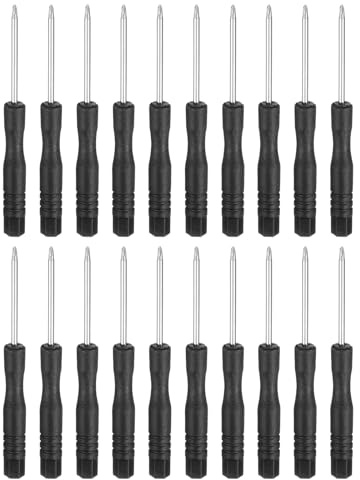 sourcing map Lot de 20 mini tournevis cruciformes PH00 #00 de 7,9 cm de long en acier au carbone avec poignée ergonomique pour réparation de bricolage, noir