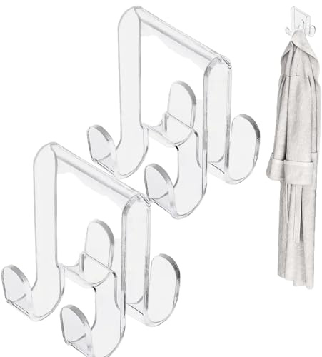 2 Stück Haken Für Duschwand, Doppelhaken Für Glasduschwand, Duschregal Zum Einhängen, Glastürhaken Für Badezimmer, Acryl Duschhaken Über Glastür, Handtuchhalter Dusche Glaswand Für Roben Waschlappen