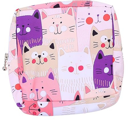 FOYTOKI Borsa Facile da Trasportare e Portatile da Viaggio Porta Assorbenti Igienici in Cotone Stampa Cartoon Capienza 4-8 Assorbenti per Donne e Ragazze in Hotel o Colore Casuale