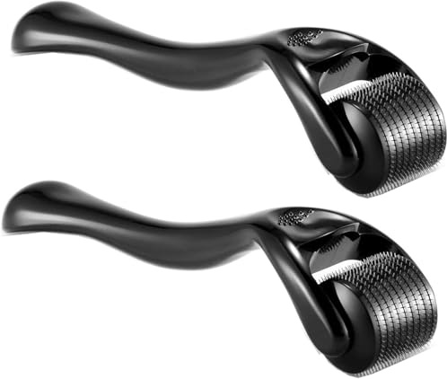OCHILIMA Bartroller, 540 Titan-Mikronadel-Roller für Gesicht Gesichtsfalten Haarausfall Dehnungsstreifen Haarwuchs Bart roller professionelle Microneedling Derma Needling Kit mit Fall (2 Stück 0,5mm)