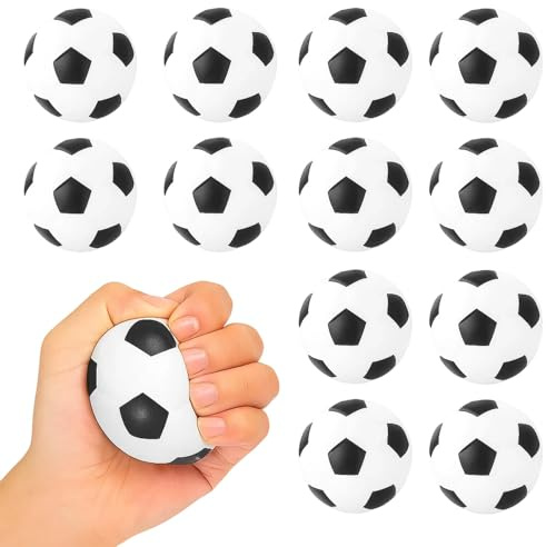Stressball, Faszinierendes Mini Fussball 12er Set, Effektiver Anti Stress Ball Für Kinder Und Erwachsene Zur Sofortentspannung, Stilsichere Fussball Deko Und Zubehör Für Party