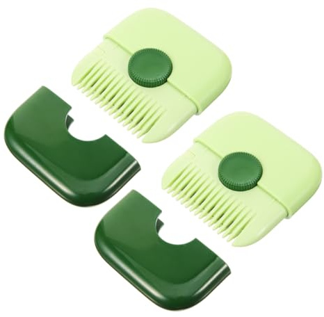 Homoyoyo 2 Piezas Peine Recortador de Puntas Abiertas para Mujer Herramienta Manual para Cortar y Eliminar Puntas Abiertas Portátil para Casa y Salón Color Verde Aguacate