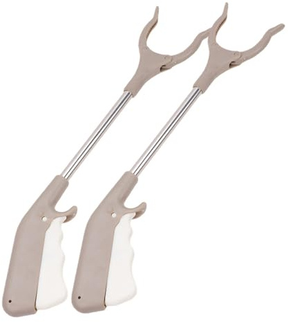 Mipcase 2 piezas Pinzas Recogepapel Aluminio Unidades Herramienta Recogida Basura Ligera y Duradera Clip Agarre Ergonómico para Limpieza Exterior Interior para Trabajadores de Saneamiento