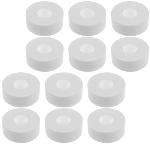 Hoement 12 Rouleaux Coussinet Anti-transpiration Autocollant 2,5 Cm X 5 M, Protège-cols Invisibles et Découpables, Bande Adhésive Blanche pour Chemises, Manteaux et Chapeaux, Lot de 12
