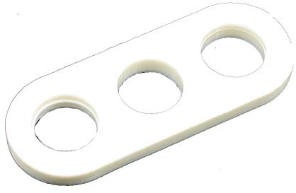 Polyamid Zugentlaster 3 Loch Weiß 32 x 12 x 2,5 mm Lochgröße 6,8 mm Kabel Zugentlastung Kabelschelle