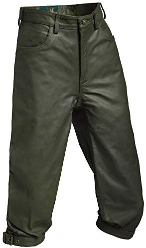 La Chasse Pantalon en cuir de buffle (cuissard aux genoux) pour homme, extrêmement résistant, pantalon en cuir de buffle, pantalon de chasse, pantalon de chasse - Vert - 29