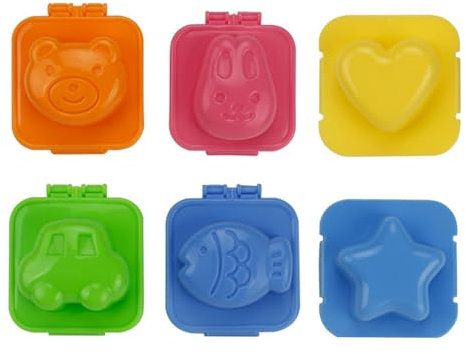 Alvinlite Cartoon Cute Boil Egg Mold Mould Pan Cooking DIY Tools Kitchen Bento Accessories for Kids 6 Pcs/Set