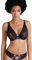 Aubade Magic Garden, Triangel Bügel BH, Sexy Lingerie für Damen, Perfekter Halt, Tiefes Dekolleté, Farbe: Schwarze Pfingstrose