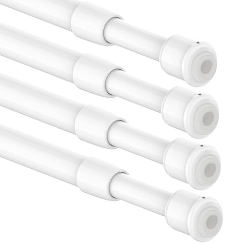 4 stycken liten spännstång utan borrning, gardinstång utan borrning, klämstång, gardin för butik, garderob, garderob (72–120cm,Φ10mm)