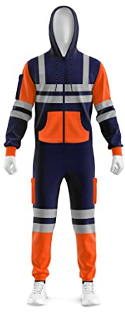 mymixtrendz Men's Hi-Vis Contrast Coverall Workwear Unlined Overall Dungaree Work Utility & Safety Jumpsuit & Onesie