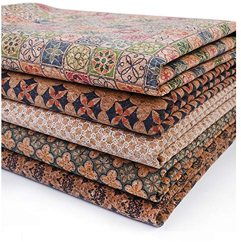 ZHJBD Natürlicher Korkgewebe Echtes Kork-Leder Weich Gedruckt Leichter Stoff Für Craft Decor Zubehör Tasche 137x100cm(Color:20#)