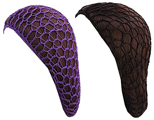 Vobozeany 2 Stück Schlafende Haarnetze für Damen Atmungsaktiv Nachtmütze Häkeln Haarnetz Langes Haar Schlafmütze Turban Kopfbedeckung Haarschmuck für Frauen Haarpflege