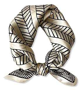 LumiSyne Seidenschal Damen Quadratischer Schal Blume Schmetterling Gedruckt Streifen Muster Seidentuch Leicht Satin Vierecktuch Dekoration Halstuch Bandana Kopfschmuck Haarband