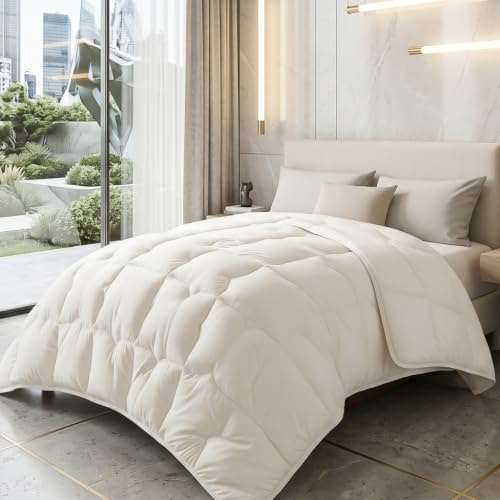 SAMPUR - Couette Grand Froid Blanche en Polyester - Duvet Ultra Chaud Et Ultra Confort - Action Thermorégulatrice - Idéale en Hiver Et Mi-Saison - 140 x 200 cm