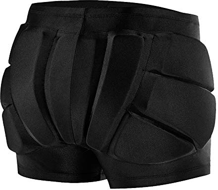 Lixada Kids Schützende gepolsterte Shorts, 3D-Schutz, Kurze Hose, Hüftpolster-Kompressionsshorts, Aufprallshorts, Hüftschutzausrüstung für Skifahren, Rollschuhlaufen, Schnee, Hüfte, Steißbeinschutz