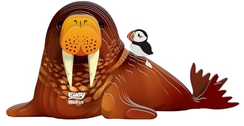 EUGY 650107 Walross, 3D Tier-Puzzle für Kinder und Erwachsene zum Zusammenbauen, DIY Tierfigur, Bastelset ab 6 Jahren