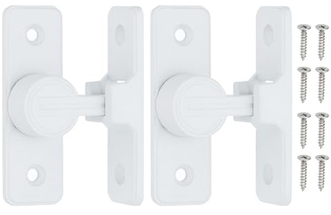 PATIKIL 90 Degree Barn Door Lock, 2 Pack Flip Latches Zinc Alloy Safety Sliding Door Bolt Latch Lock for Garden Garage Bathroom Gate, White
