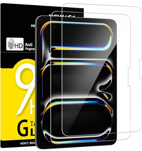 NEW'C Lot de 2, Protection Écran en Verre Trempé pour iPad Pro 11 Pouces M4 (2024), Film de Protecteur en Verre Trempé, Résistant (0,33mm HD Ultra Transparent)