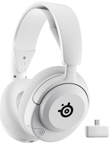 SteelSeries Arctis Nova 5 Kabelloses Multi-System-Gaming-Headset, weiß, magnetische Neodym-Treiber, mehr als 100 Audio-Voreinstellungen – Akku 60 HR – 2,4 GHz oder BT