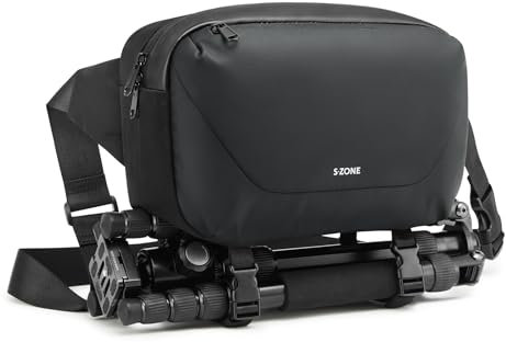S-ZONE DSLR SLR Kameratasche Wasserdicht Fototasche Kameratasche zum Umhängen mit Stativgurt für Objektive Zubehör Outdoor Fotografie