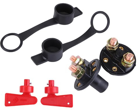 2Pcs 12V/24V 300A Batteriehauptschalter Trennschalter Hauptschalter Batterie Auto Schnelles Ausschalten Reines Batterieschalter mit Schlüssel Schalter Notstromtrennschalter für Auto LKW Boot