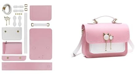 LVCHAO DIY Leder Tasche Machen Kit Taschenherstellungs-Set, PU-Leder, Handtasche, DIY, Umhängetasche, Nähen, Basteln, for Frauen, Mutter, Freundin, Geburtstagsgeschenk DIY-Taschenset Mit NäHset(4,S)