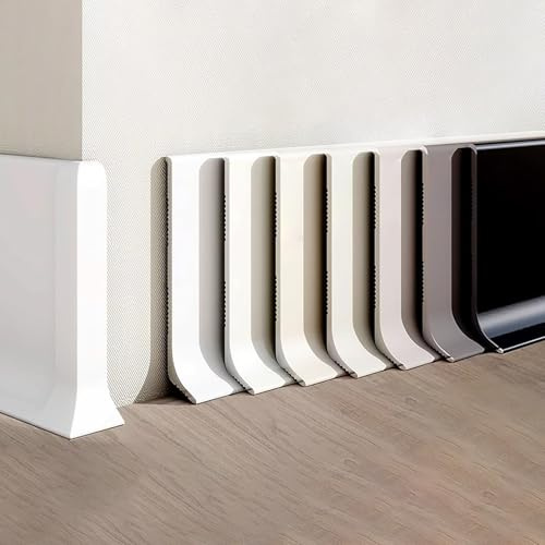Raouoae Protectores De Esquinas para Rodapiés 125 Cm* 2 Piezas Moldura Decorativa para Suelos Y Paredes Transiciones Paredes Y Suelos En Interiores Modernos(Black,Height:40mm)