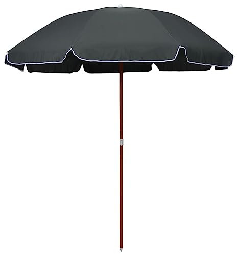 LLEZKBR Gartenschirm mit Stahlstange 240 cm anthrazit
