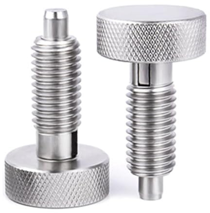 Eighosee 2 Stück M8 Edelstahl-Federstößel mit Handeinzug und Rändelgriff - Schnellverschluss-Verriegelungsstift