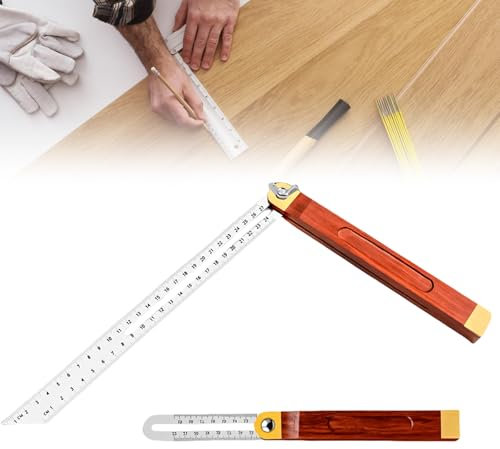 Multi Winkelschmiege, T-Schmiege aus Edelstahl, Verstellbare Schmiege mit Streichmaß-Funktion, Multifunktionswinkel Verstellbarer T Schmiege Streichmaß für Handwerker und Holzbearbeitung