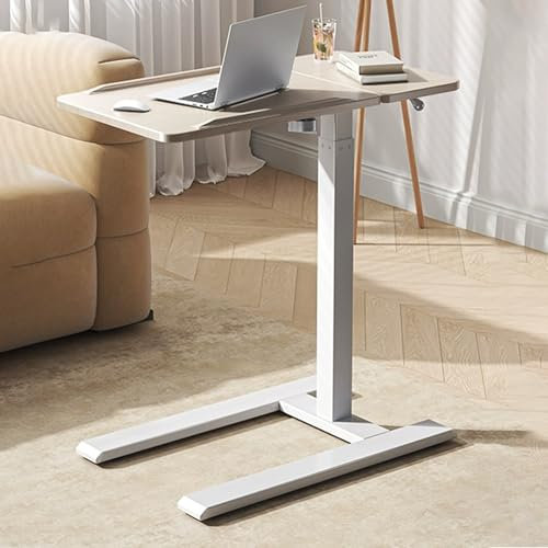Höhenverstellbarer mobiler Bettschreibtisch für Schlafzimmer - Home Reversible Laptop Wagen Bett Tisch Schreibtisch, Krankenhaus Überbetttisch mit Rädern, Sofa Esstisch Computer Schreibtisch - stabil