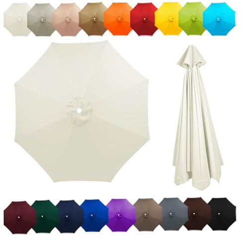 Outdoor Patio Umbrella Replacement Canopy For 6 Ribs/8 Ribs, Replacement Parasol Cover, Table Market Yard Umbrella Top, Sun Shade Accessory