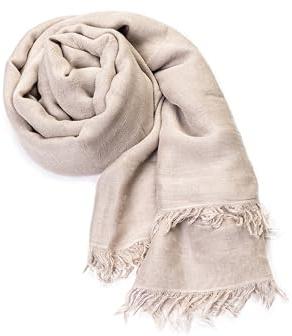 MAPIMANIA - Halstuch Damen aus Bambus Viskose 100%, Taupe, Sommerschal Made in Italy, 180x90, Pashminas Schal Sommer leicht und elegant - Eco-Friendly