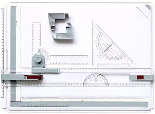 Tavolo da disegno A3, tavolo da disegno tecnico multifunzione, con angolo regolabile, fermacarta, gambe di supporto antiscivolo, dimensioni di lavoro 42 * 29,7 cm, per architetti, ingegneri, artisti e