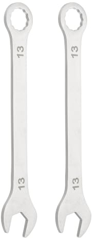 sourcing map 2Pcs Super Thin Combination Wrench 13mm Metric 12-Point Box and Open End Stainless Steel Double Ended Spanner Tool for Automotive Pipe Furniture Machinery DIY Repair, Silver