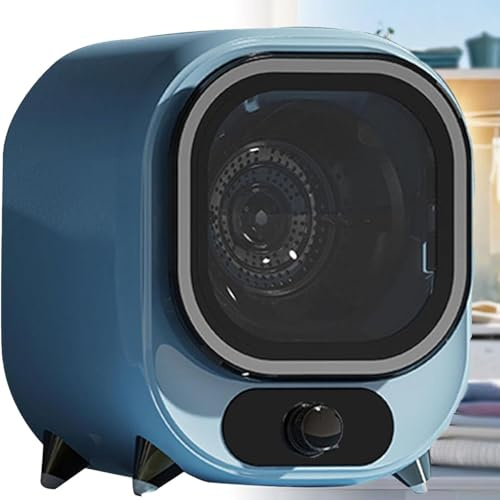 GmhXylophyte Small Condenser Tumble Dryer, Compact Portable Tumble Dryer for Apartments, Dorms & Small Spaces, Condenser Dryer, Spin Dryer, with 0.8kg Load Capacity Blue