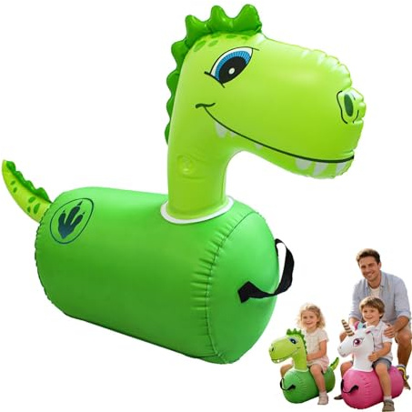 Ficugxd Bouncing Dino,Inflatable Bouncing Dinosaur,hüpftier Für Trampolin,aufblasbares Hüpfspielzeug Für Kinderpartys Und Gartenaktivitäten,fördert Gleichgewichtssinn,Robust & Widerstandsfähig(A)